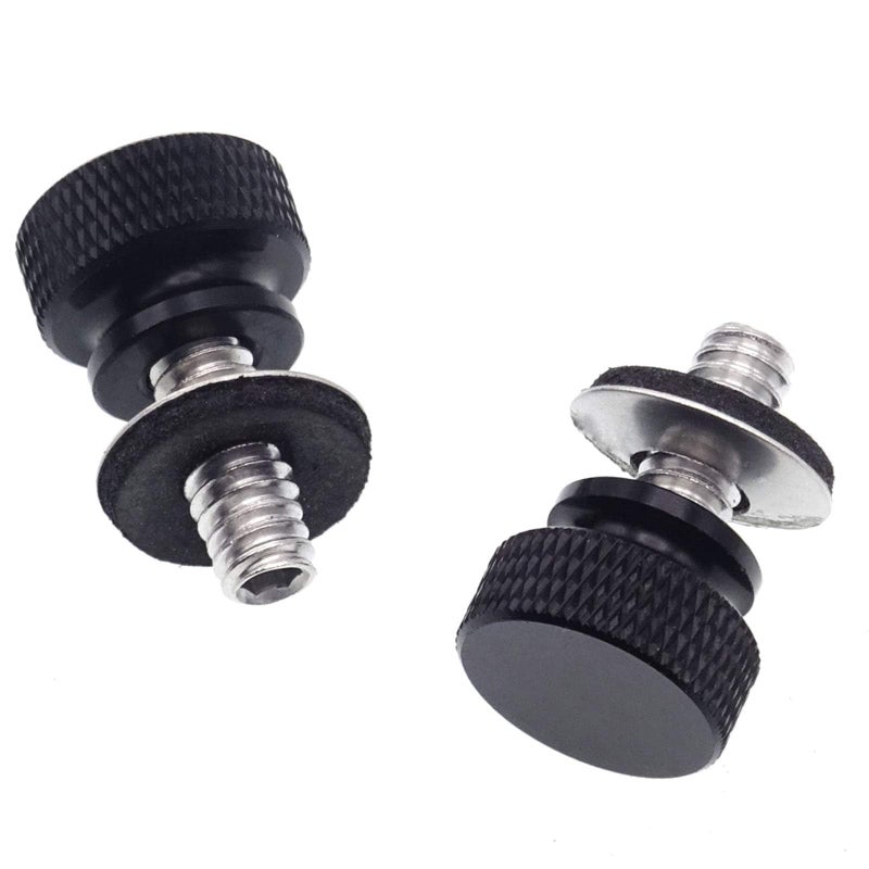 WeiSen 1/4"-20 Fender Rear Seat Bolts,2 PCS Screw and Nut Base Billet Hard Anodized Aluminum Compatible with Harley Touring Dyna Softail Sportster Fatbob Street Glide Road Glide 1986-2024 Black - Image 2